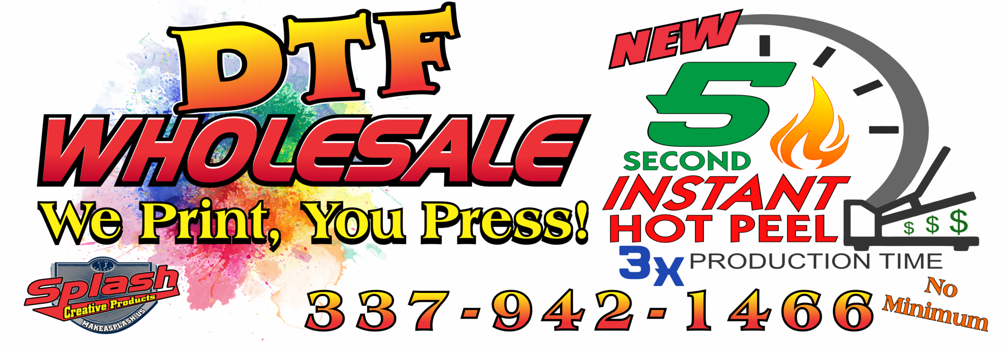 wholesale DTF splash creative products